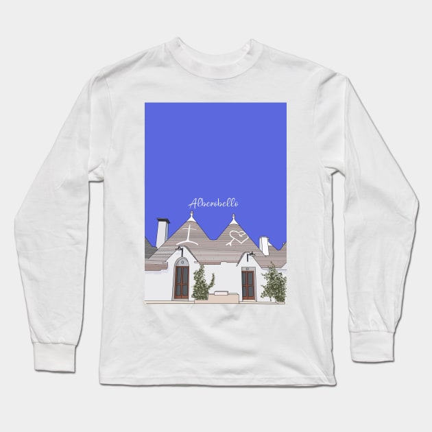 Trulli Houses Alberobello Bari Trullo Italy Long Sleeve T-Shirt by DiegoCarvalho